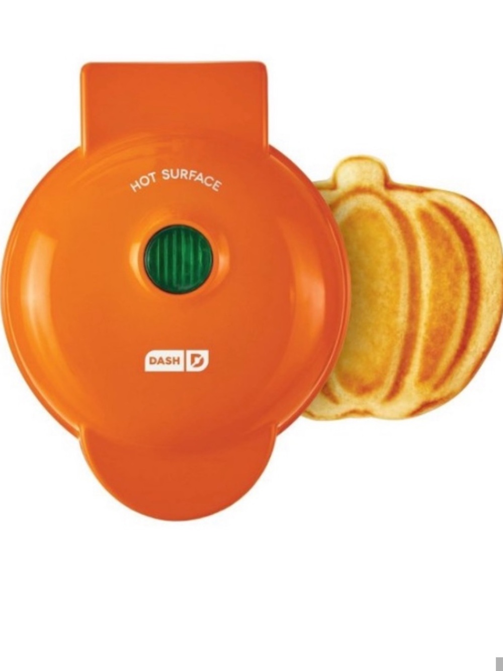 Dash Pumpkin Mini Waffle Maker 4” Cooking Surface Nonstick NIB